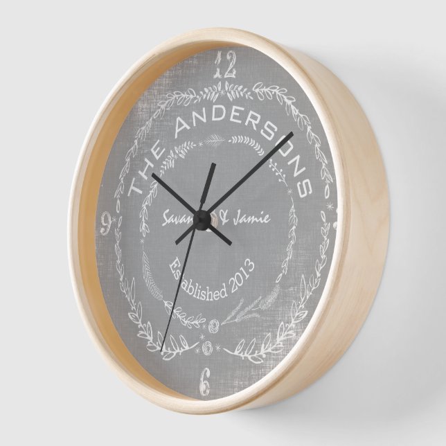 Personalisierte alte Rustikale Blumengarten Swirl Uhr (Winkel)