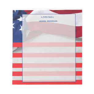Personalisierte amerikanische Flagge patriotisches Notizblock