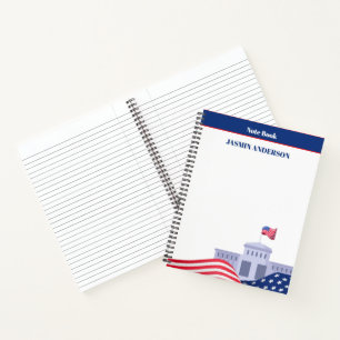 Personalisierte amerikanische Flagge patriotisches Notizbuch