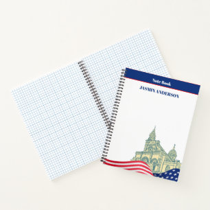 Personalisierte amerikanische Flagge patriotisches Notizbuch