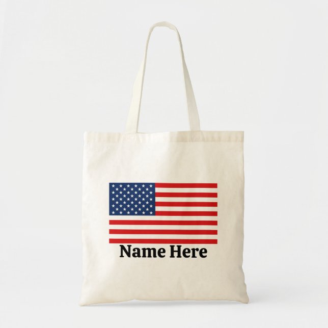 Personalisierte amerikanische Flagge Tragetasche (Vorne)