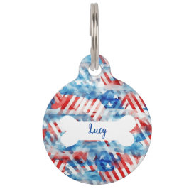 Personalisierte amerikanische Flaggenkunstmarke Haustiermarke