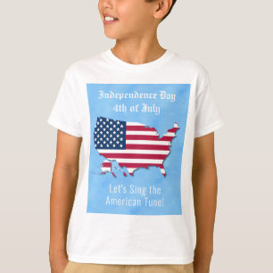 Personalisierte Amerikanische Karte, Flag 4. Juli T-Shirt