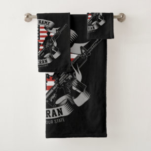 Personalisierte amerikanische Veteran Proud Vet US Badhandtuch Set