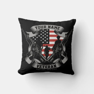 Personalisierte amerikanische Veteran Proud Vet US Kissen