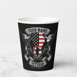 Personalisierte amerikanische Veteran Proud Vet US Pappbecher