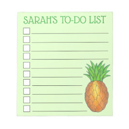Personalisierte Ananas auf der Tropeninsel Notizblock