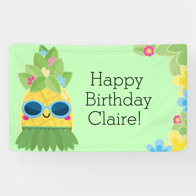 Personalisierte Ananas Banner (Horizontal)