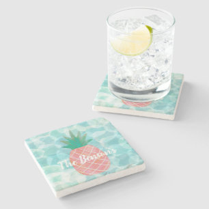 Personalisierte Ananas Bar Drink Coasters  Steinuntersetzer