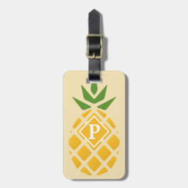 Personalisierte Ananas | bearbeitbares Gelb Gepäckanhänger
