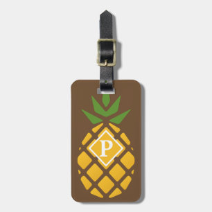 Personalisierte Ananas Editable Brown Gepäckanhänger