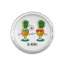 Personalisierte Ananas Emoji Liebe Couple