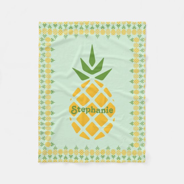 Personalisierte Ananas Fleecedecke (Vorderseite)