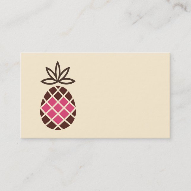 Personalisierte Ananas mit Schokolade und rosa Her Visitenkarte (Vorderseite)