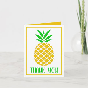 Personalisierte Ananas mit tropischen grünen und g Dankeskarte