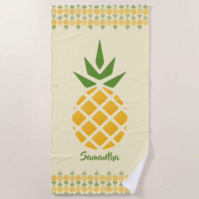 Personalisierte Ananas Strandtuch (Vorderseite)