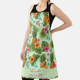 Personalisierte Ananas und Hibiskus Pharmacy Schürze