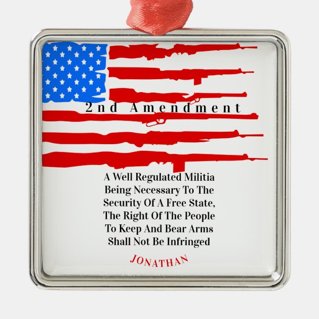 Personalisierte Änderung der US-amerikanischen Fla Ornament Aus Metall (Vorne)