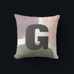 Personalisierte anfängliche moderne Wasserfarbkrei Kissen<br><div class="desc">Modern. Minimal. Diese Kollektion verwendet eine Gartenpalette aus Salbei,  Traube und Rose,  um einen eleganten Look für Ihre Zuhause zu schaffen.</div>