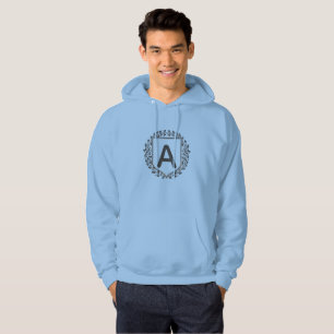 Personalisierte Anfangsbuchstaben-Blumen-Wappensch Hoodie