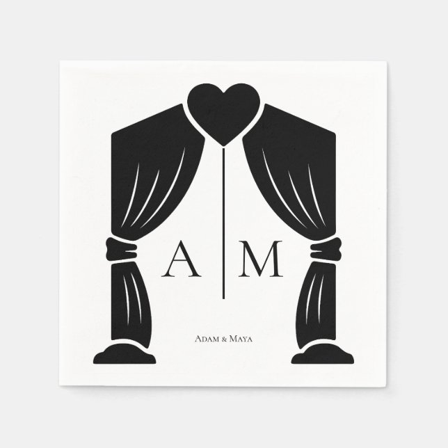 personalisierte Anfangsbuchstaben Hochzeitsserviet Serviette (Vorderseite)