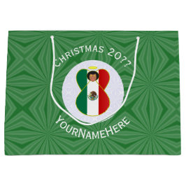 Personalisierte Angel-Weihnachtsflagge Große Geschenktüte