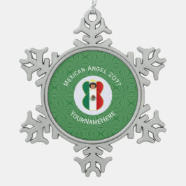 Personalisierte Angel-Weihnachtsflagge Schneeflocken Zinn-Ornament