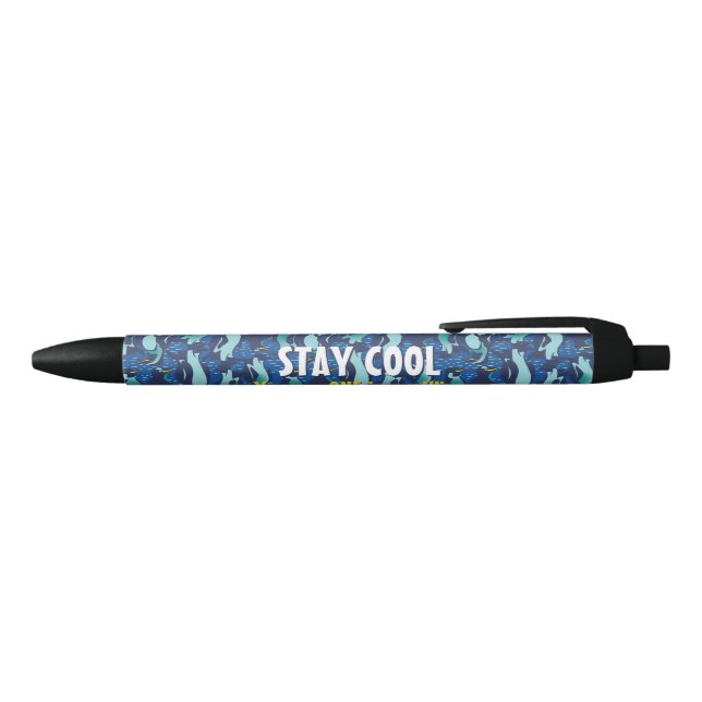 Personalisierte Angesagte Navy-Blue-Pinguin-Koloni Kugelschreiber (Oberseite)