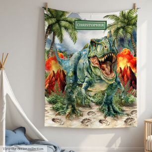 Personalisierte angry T-Rex Blanket Einzigartige J Fleecedecke