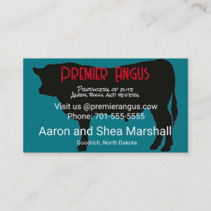 Personalisierte Angus Bull-Silhouette-Visitenkarte Visitenkarte