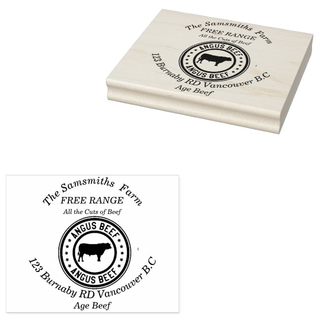 Personalisierte Angus-Rind-Farm Gummistempel (Stempel)