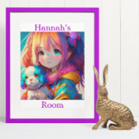 Personalisierte Anime Girl mit Welpe