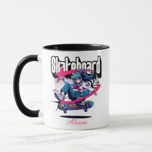 Personalisierte Anime Skateboard Teen Girl Tasse