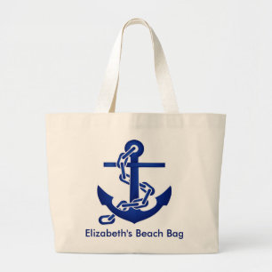 Personalisierte Anker-Strand-Tasche Jumbo Stoffbeutel