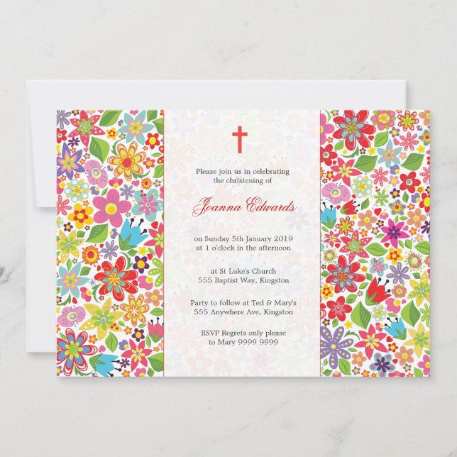 Personalisierte Ankündigung von Baby Christening T (Vorderseite)