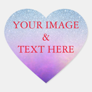 Personalisierte Anpassung Ihres eigenen Fotos & Te Herz-Aufkleber