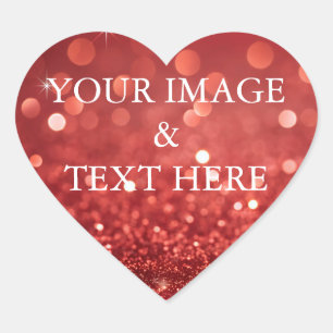 Personalisierte Anpassung Ihres eigenen Fotos & Te Herz-Aufkleber