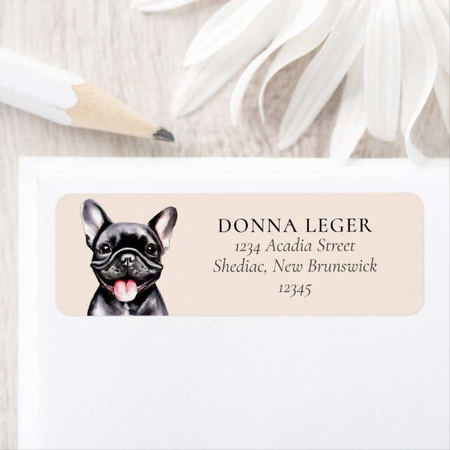 Personalisierte Anschrift des Black French Bulldog (Insitu)