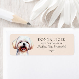 Personalisierte Anschrift des maltesischen Hundes