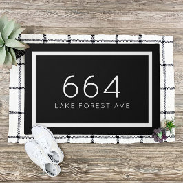 Personalisierte Anschrift Schwarz/Weiß Fußmatte