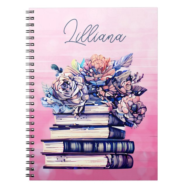 Personalisierte antike Bücher und Blume (Vorderseite)
