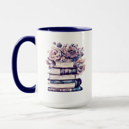 Personalisierte antike Bücher und Rose Tasse