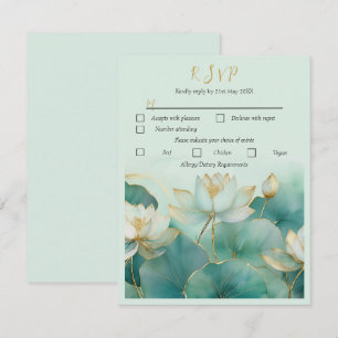 Personalisierte Antwortkarte Lotusblume RSVP Karte