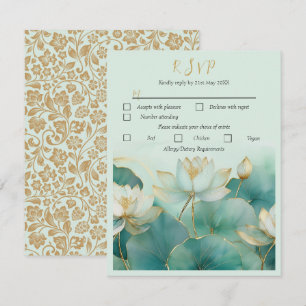 Personalisierte Antwortkarte Lotusblume RSVP Karte
