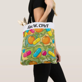 Personalisierte Apotheke Tote Beutel Orangen und R Tasche