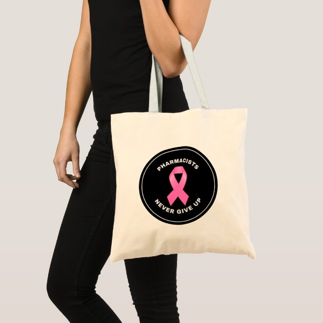 Personalisierte Apotheker Rosa Ribbon Leinwand Tas Tragetasche (Vorderseite (Produkt))