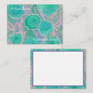 Personalisierte Aqua Pink Wilde Rose Mitteilungskarte