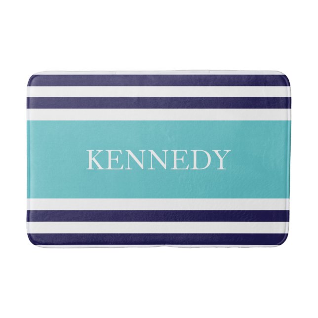 Personalisierte aquamarine badematte (Vorderseite)