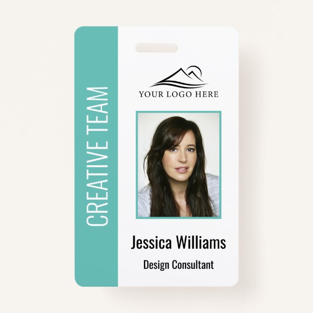 Personalisierte Aquamarine Corporate Employee Secu Ausweis (Vorderseite)