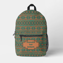 Personalisierte Aquamarine geometrische Druckausga Bedruckter Rucksack